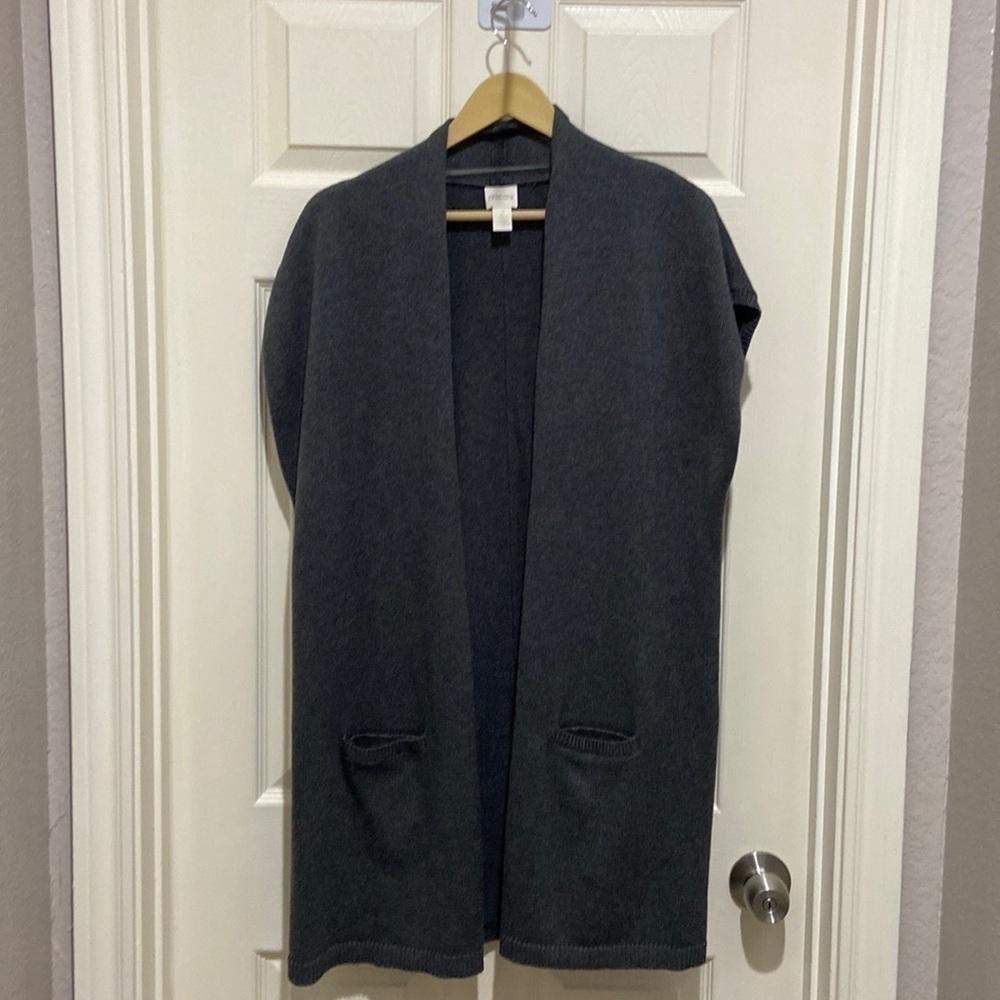 Chico’s long vest Gray size 2